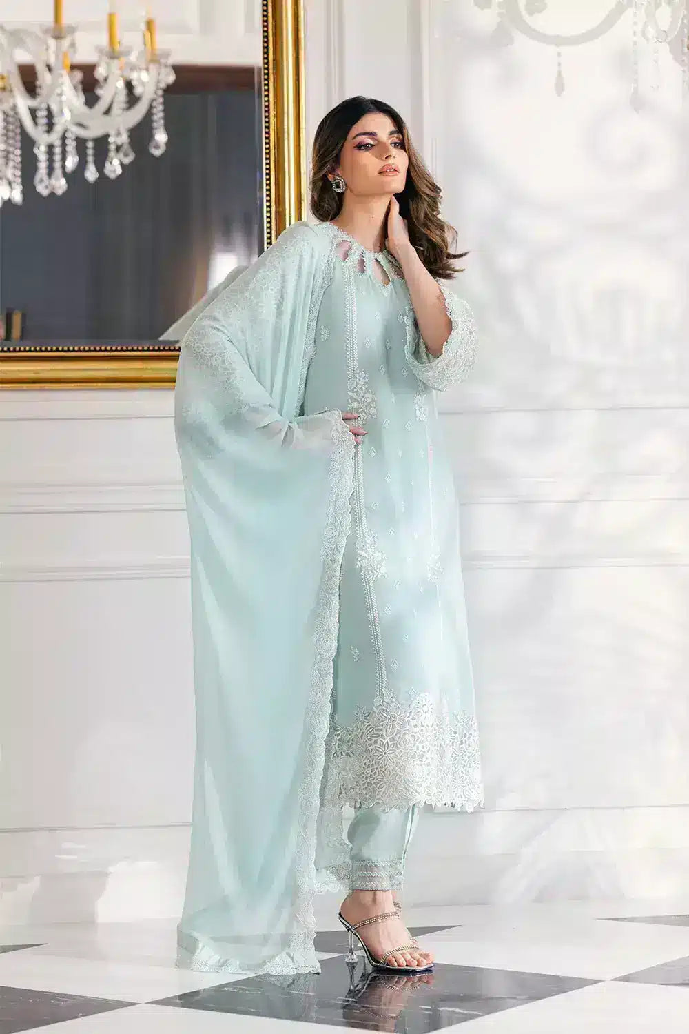 Azure | Embroidered Ensembles 23 | Daisy Charm - House Of Anaya