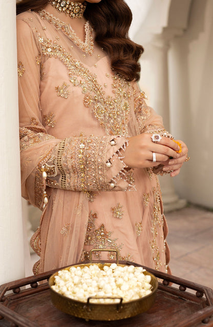 Zarin by Eleshia Embroidered Net 3Pc Suit D-02 Leena - Riwayat-e-khas