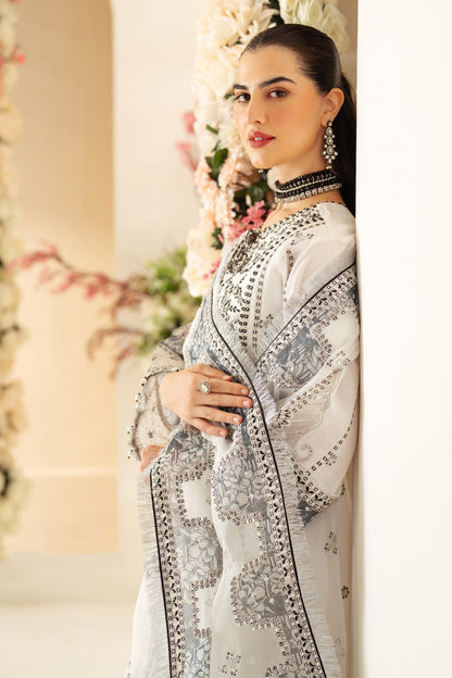 Alizeh | Luxury Raw Silk | AF-RS-04-DOVE - House Of Anaya