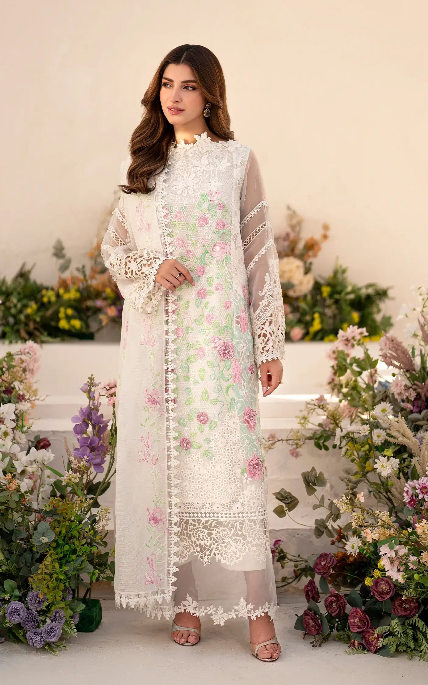 Asifa and Nabeel | Azalia Summer 25 | Dove (AZL25-03) - House Of Anaya