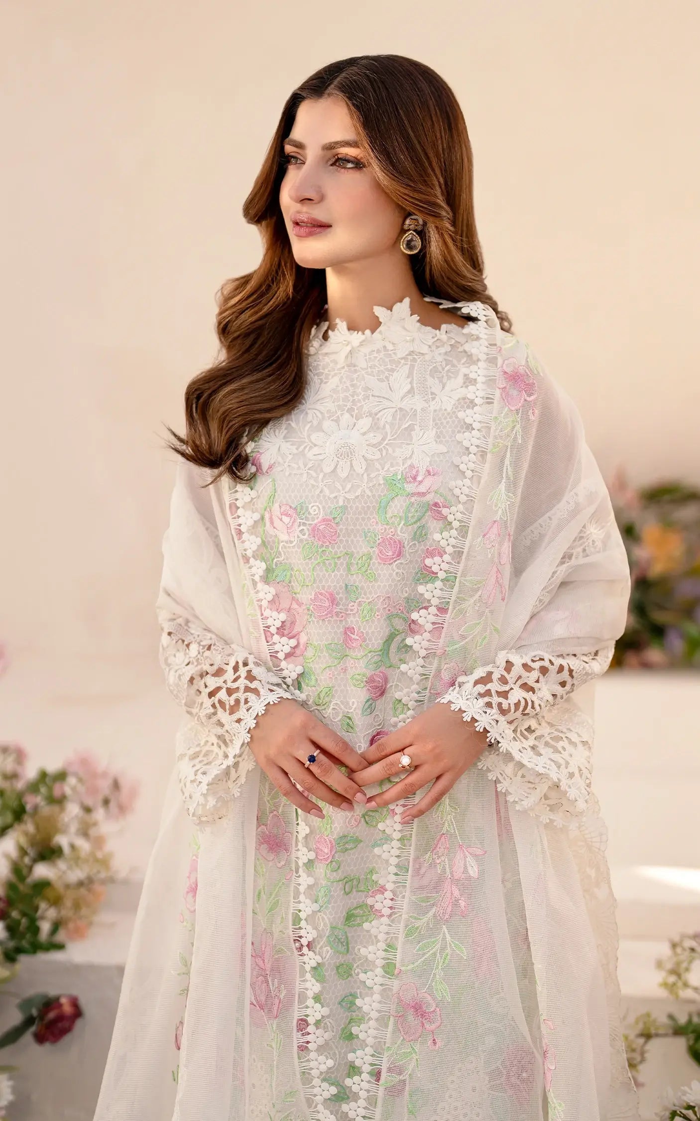 Asifa and Nabeel | Azalia Summer 25 | Dove (AZL25-03) - House Of Anaya