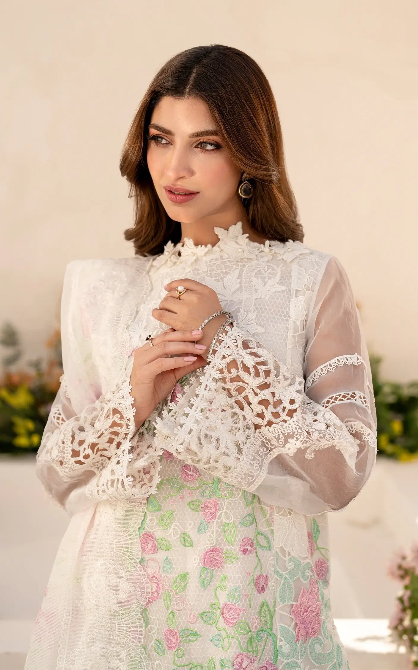 Asifa and Nabeel | Azalia Summer 25 | Dove (AZL25-03) - House Of Anaya