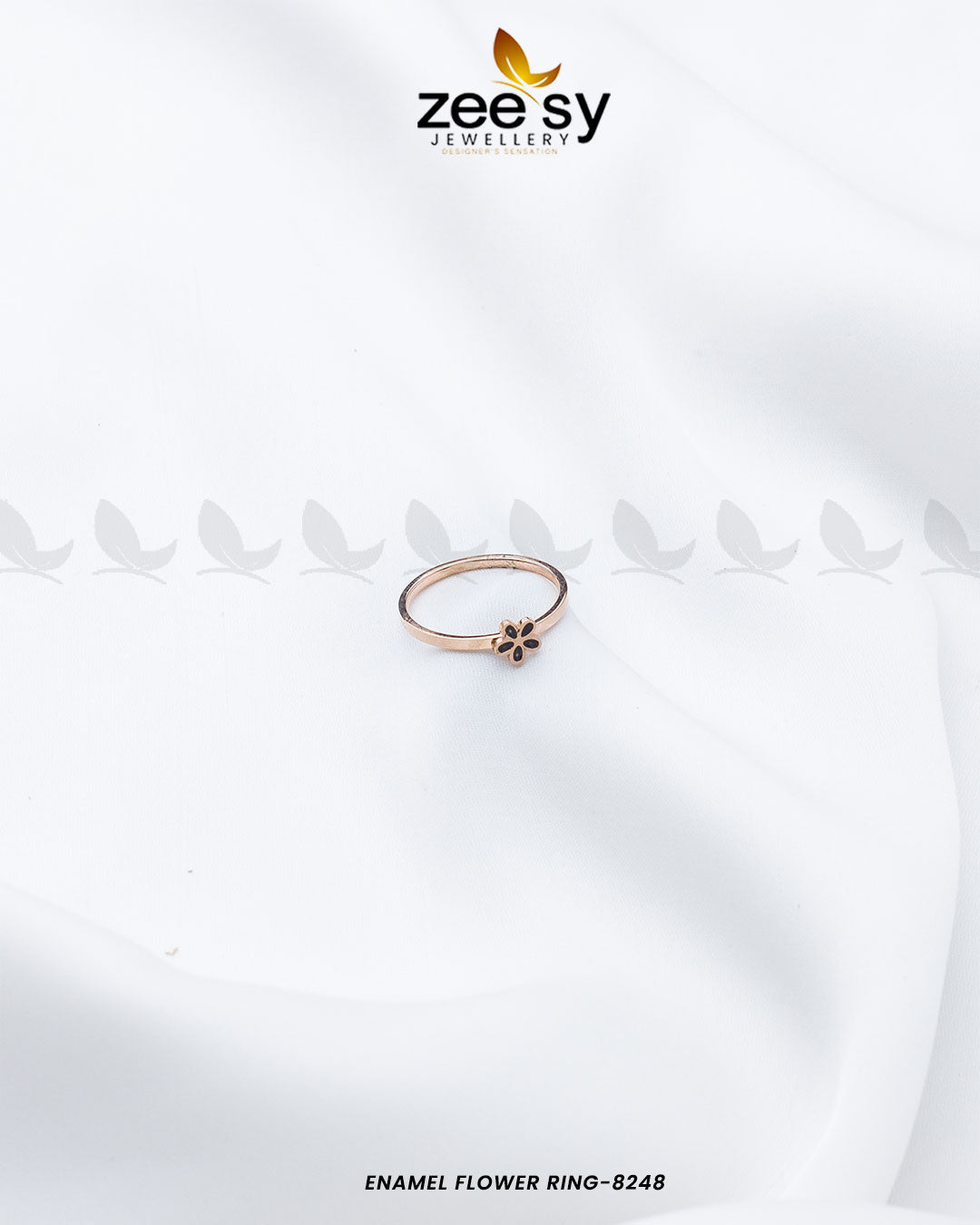Enamel Flower Ring-8248 - Libasekhas
