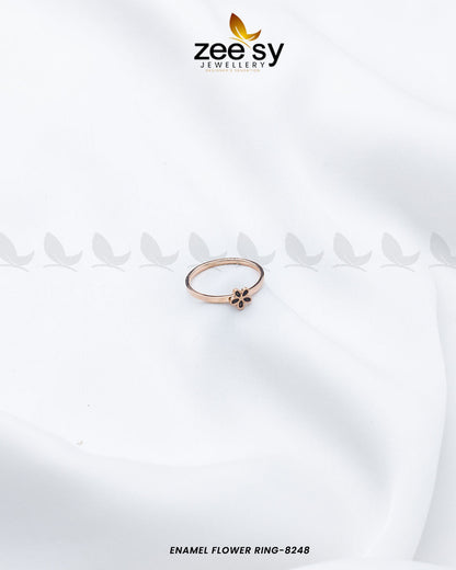 Enamel Flower Ring-8248 - Libasekhas