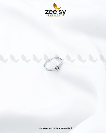 Enamel Flower Ring-8248 - Libasekhas