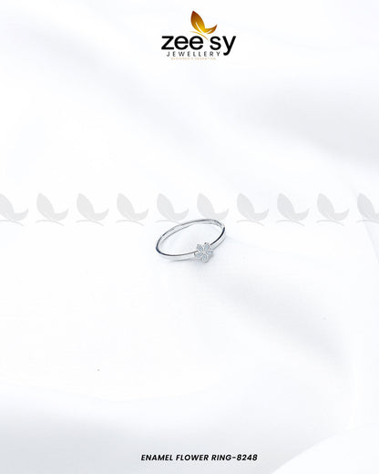 Enamel Flower Ring-8248 - Libasekhas