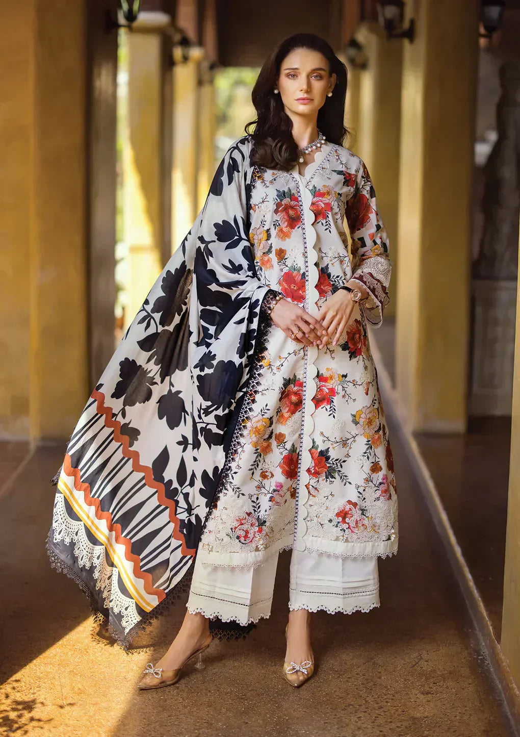Elaf Premium | Print Chikankari 24 | ECT-02A MELROSE - House Of Anaya