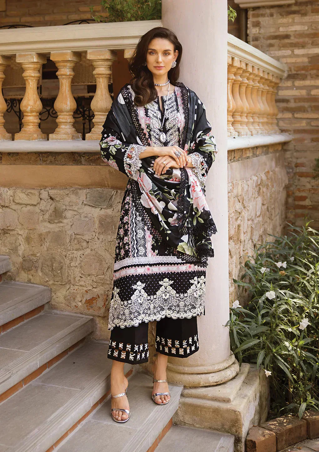 Elaf Premium | Print Chikankari 24 | ECT-05B WILD FLOWER - House Of Anaya