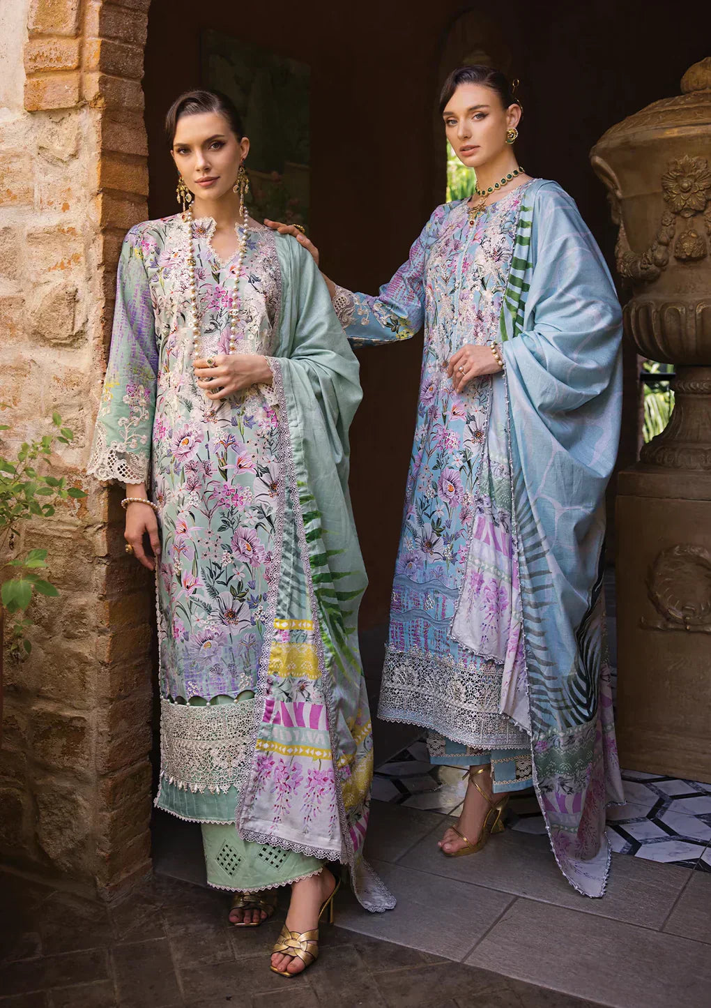Elaf Premium | Print Chikankari 24 | ECT-03B OAK MIST - House Of Anaya
