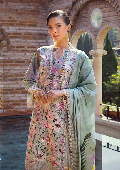 Elaf Premium | Print Chikankari 24 | ECT-03B OAK MIST - House Of Anaya