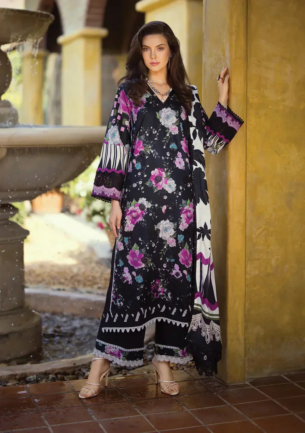 Elaf Premium | Print Chikankari 24 | ECT-02B DARIEN - House Of Anaya