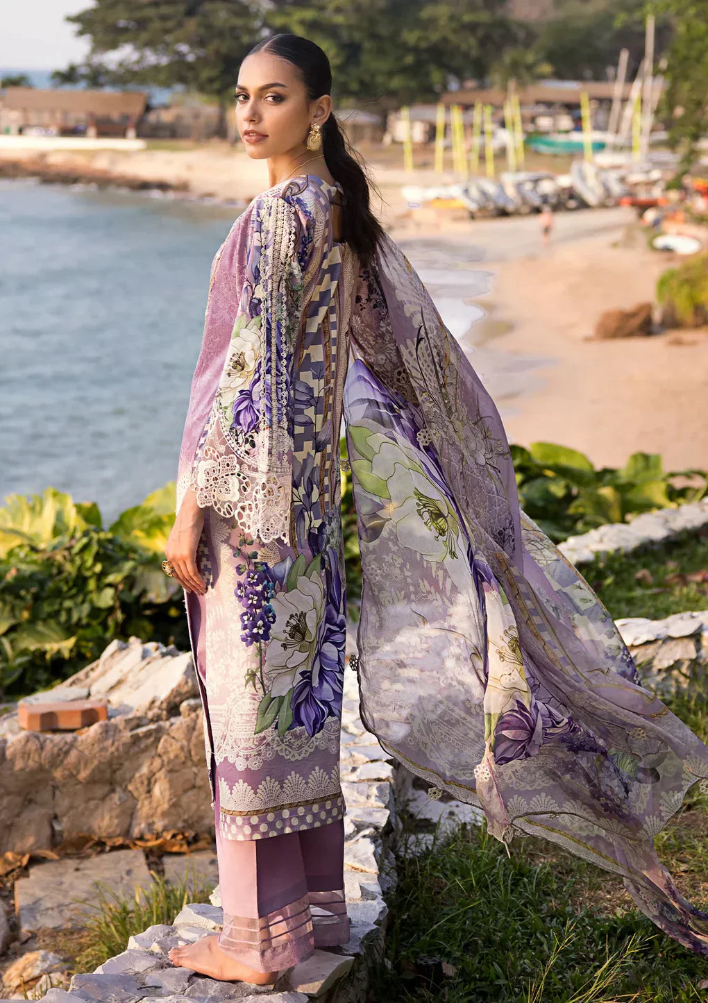 Elaf Premium | Signature Embroidered Lawn 24 | ESL-07A CUPID - House Of Anaya