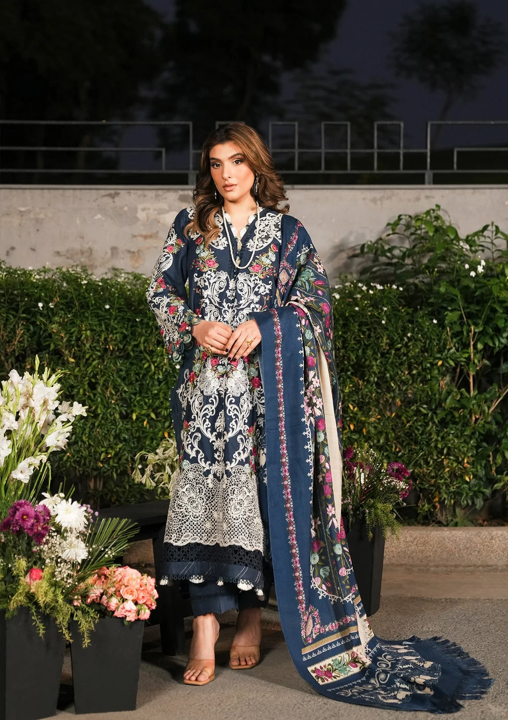 Elaf Premium | Winter Pashmina Shawl Collection | EPW-6B Moonlit Promises - House Of Anaya