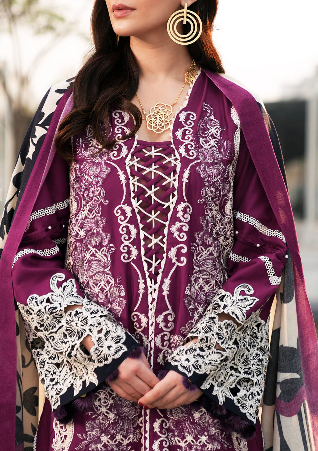 Elaf Premium | Winter Pashmina Shawl Collection | EPW-1A Infinite Love - House Of Anaya