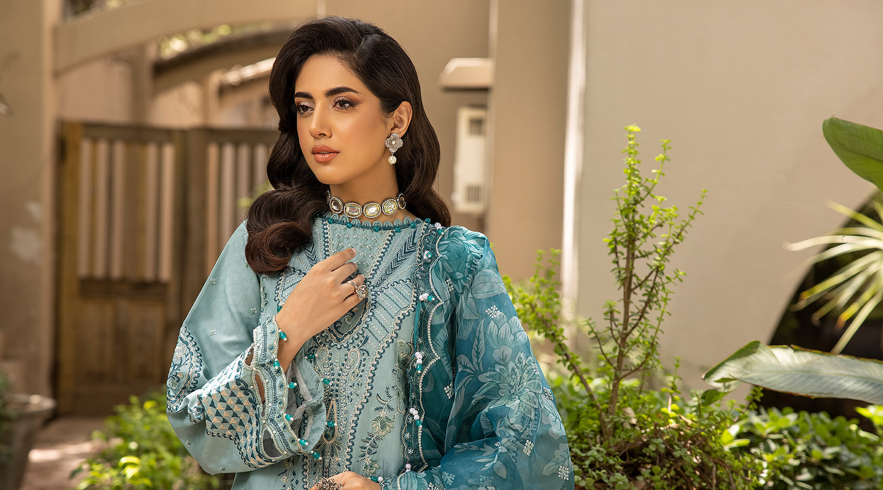 Ellena | Luxury Embroidered Collection | D25 - House Of Anaya