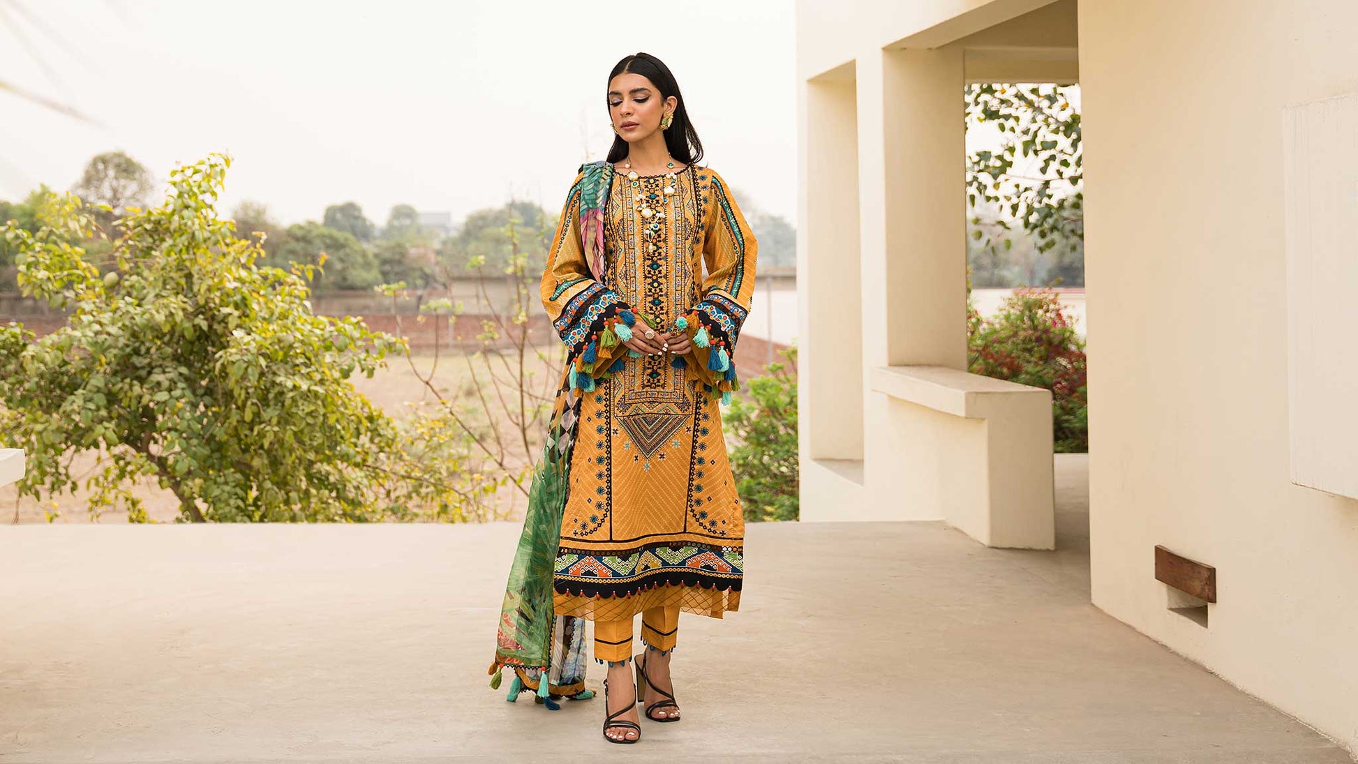 Ellena | Luxury Embroidered Collection | D14 - House Of Anaya