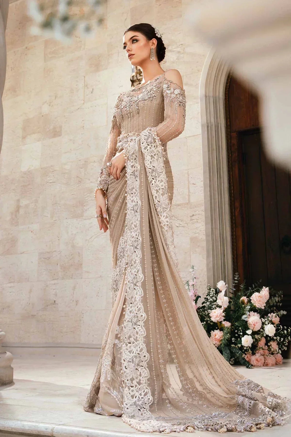 Maria B | Mbroidered Fabrics 2024 | BD-2801 - House Of Anaya