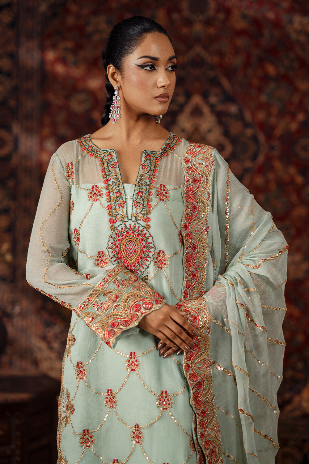 Maryum N Maria | Luxury Stitched | 3 Piece Embroidered Chiffon AVITAL - FSU5638
