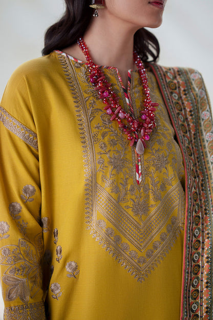 Maryum N Maria | Noore Winters 25 | 3 Piece Embroidered Khaddar APANA - FSU5671