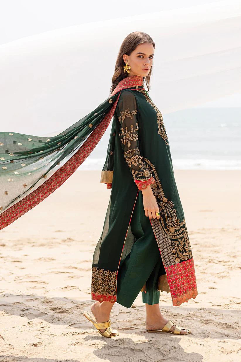 Freesia premium | Zyra | 3 Piece Embroirdered Chiffon Aarna - FW40058