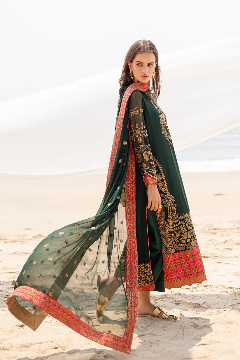 Freesia premium | Zyra | 3 Piece Embroirdered Chiffon Aarna - FW40058