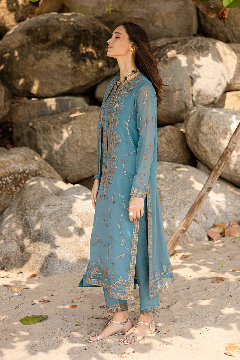 Freesia premium | Zyra | 3 Piece Embroirdered Chiffon Aarvi - FW40059
