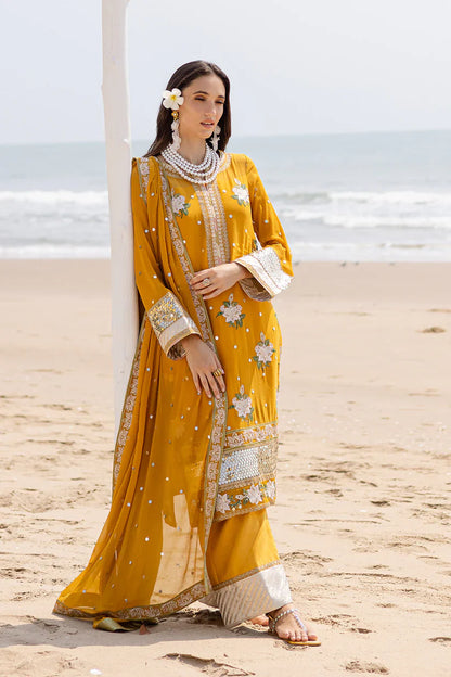 Freesia premium | Zyra | 3 Piece Embroirdered Chiffon Mirha - FW40060
