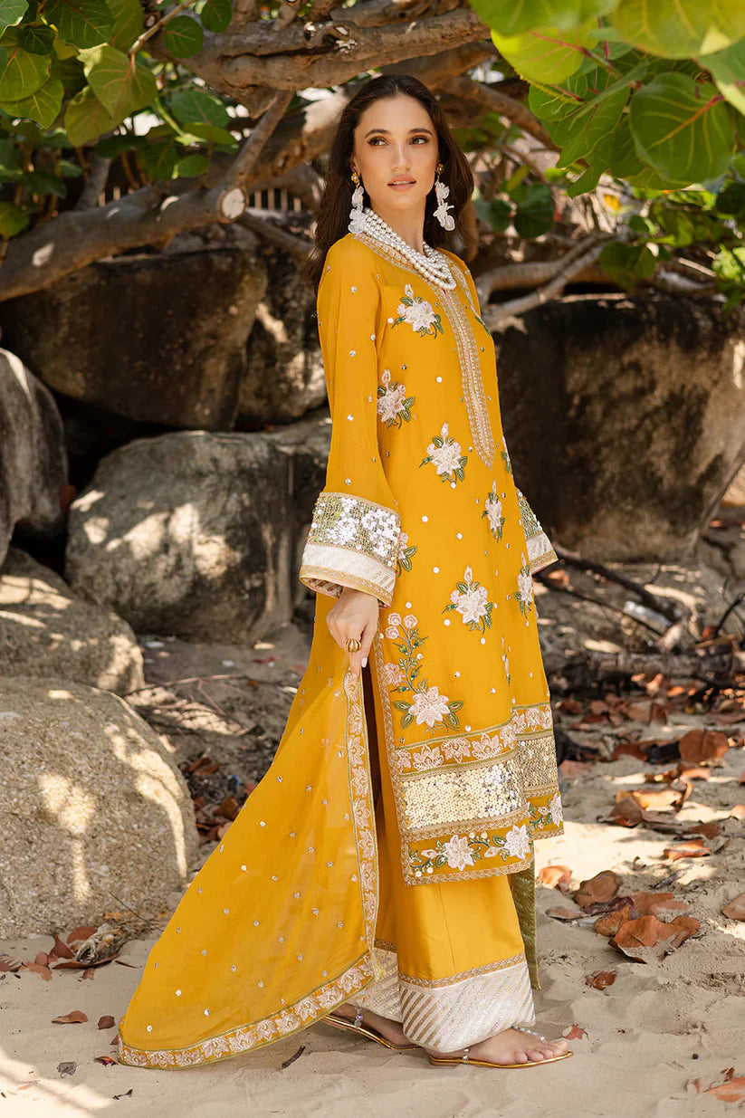 Freesia premium | Zyra | 3 Piece Embroirdered Chiffon Mirha - FW40060