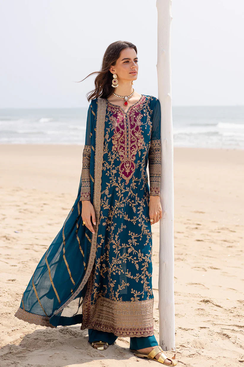 Freesia premium | Zyra | 3 Piece Embroirdered Chiffon Aadhya - FW40052