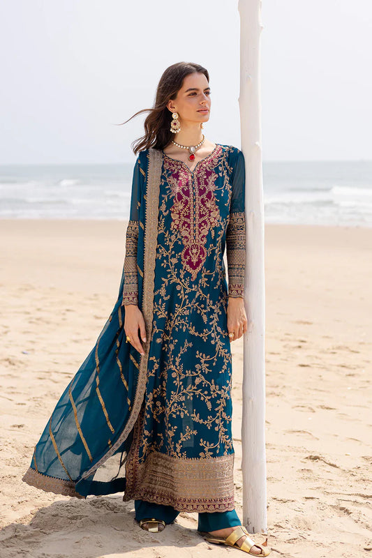 Freesia premium | Zyra | 3 Piece Embroirdered Chiffon Aadhya - FW40052