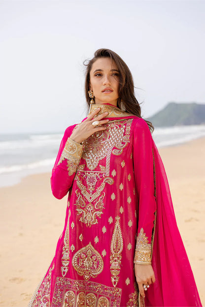 Freesia premium | Zyra | 3 Piece Embroirdered Chiffon Anika - FW40054