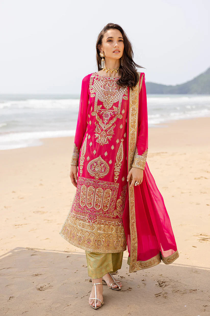 Freesia premium | Zyra | 3 Piece Embroirdered Chiffon Anika - FW40054
