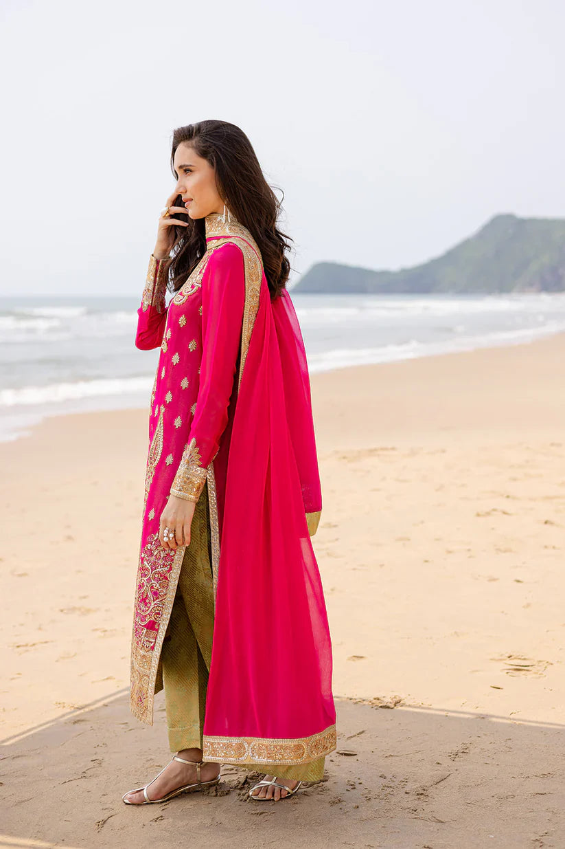 Freesia premium | Zyra | 3 Piece Embroirdered Chiffon Anika - FW40054