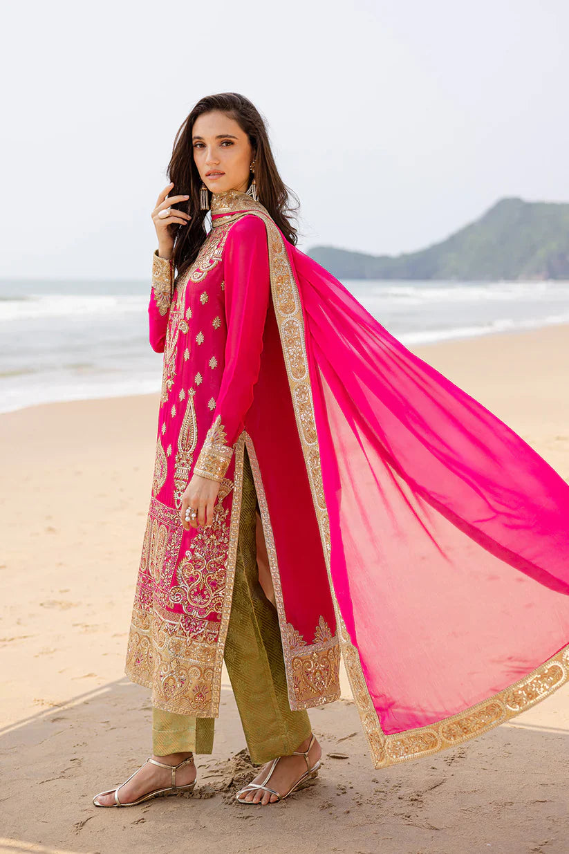 Freesia premium | Zyra | 3 Piece Embroirdered Chiffon Anika - FW40054