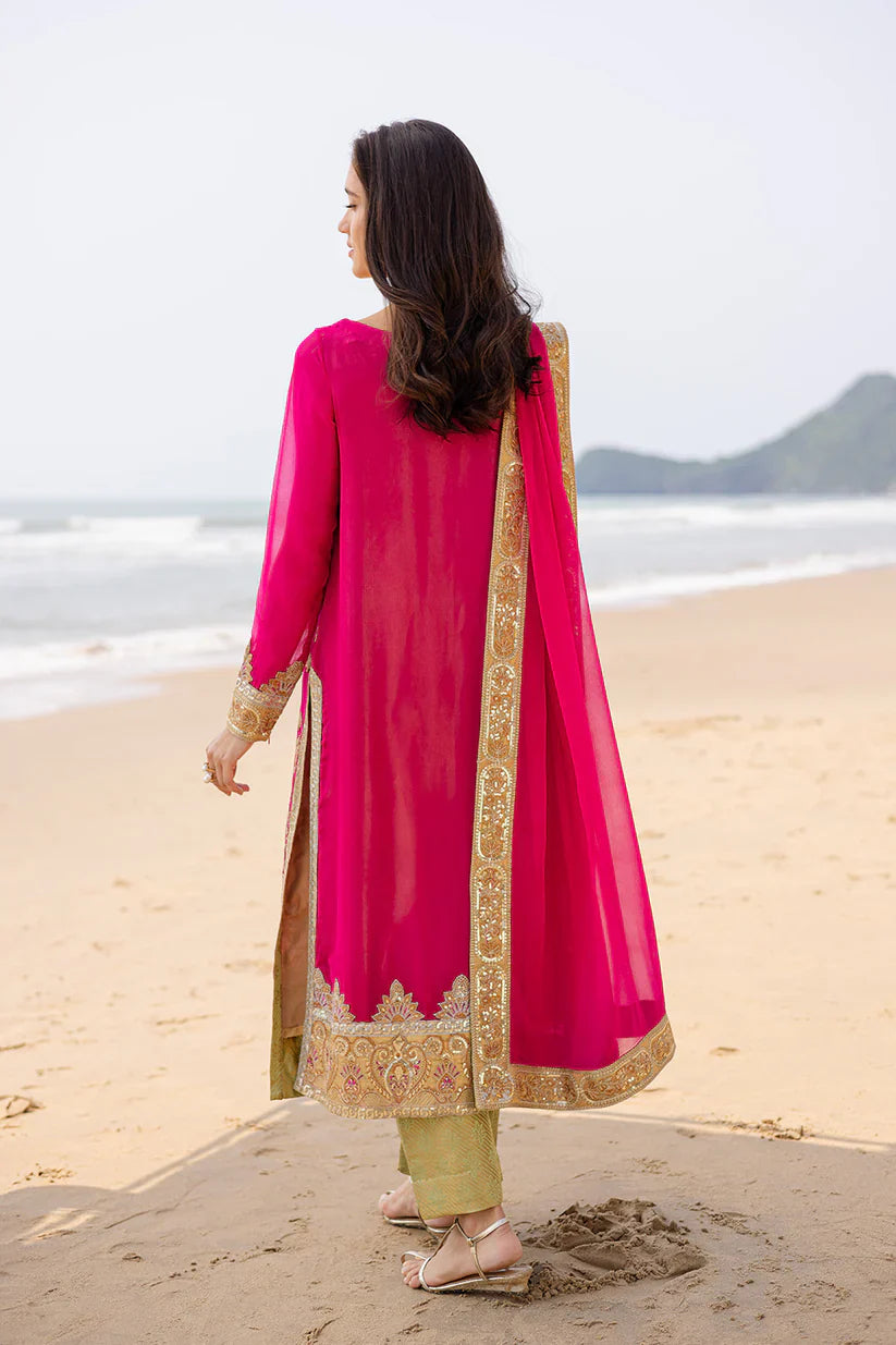 Freesia premium | Zyra | 3 Piece Embroirdered Chiffon Anika - FW40054