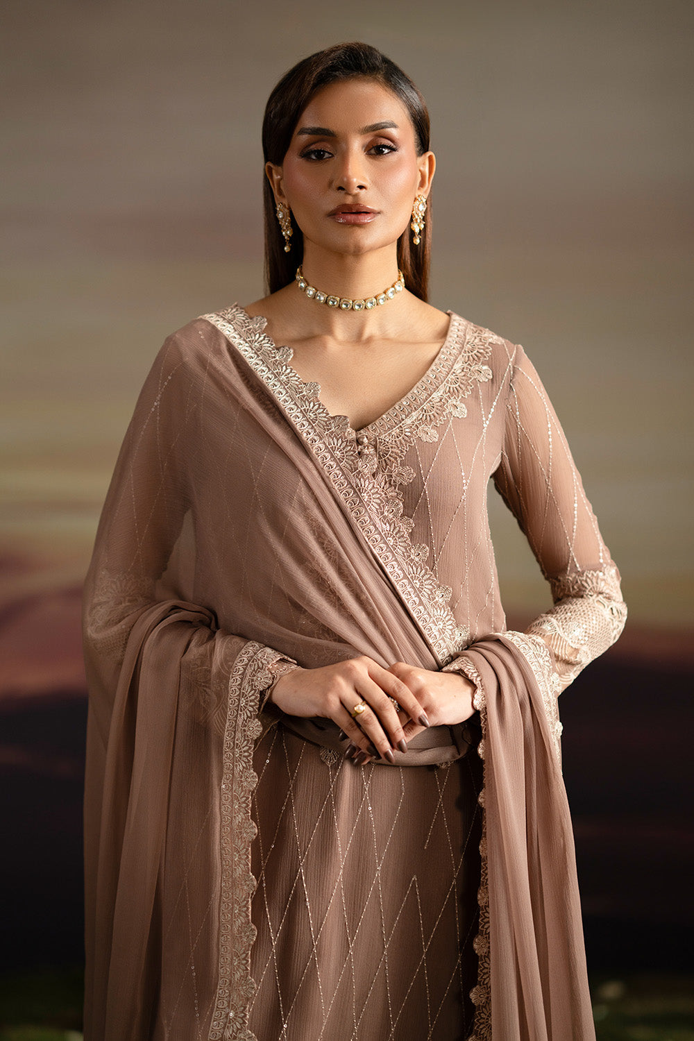 Maryum N Maria | Luxury Stitched | 3-Piece-Embroiderd-Chiffon ITHAZH - FWU5703