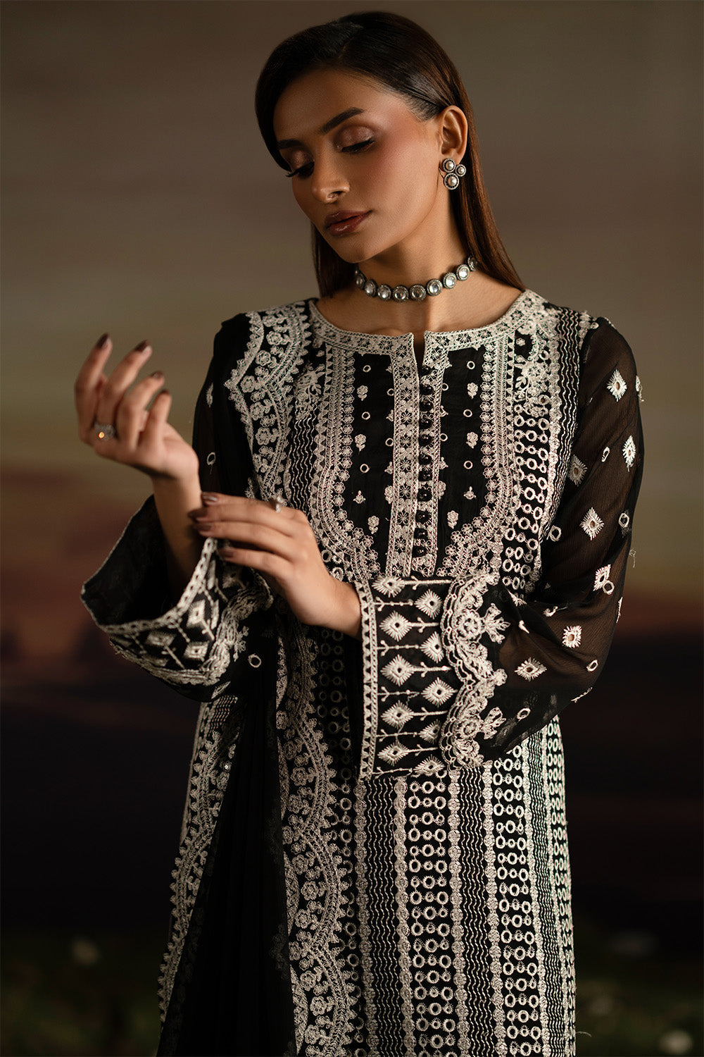 Maryum N Maria | Luxury Stitched | 3-Piece-Embroiderd-Chiffon INBHA - FWU5708