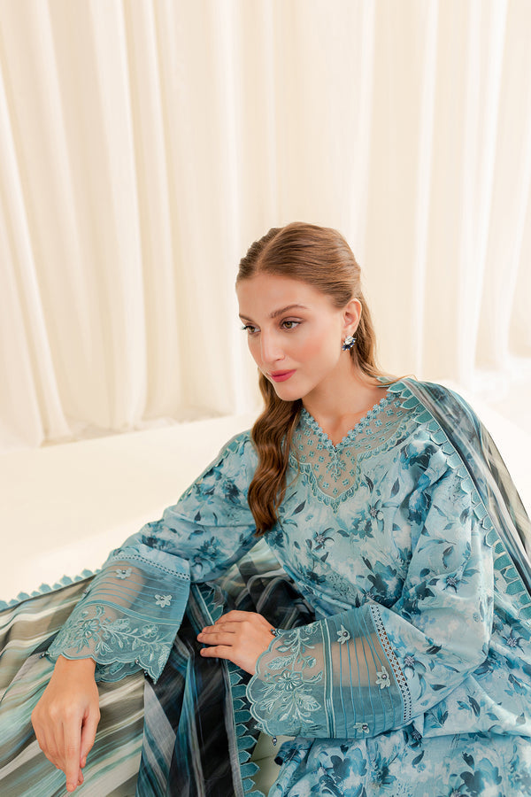 Farasha | Printed Essentials | AQUA BERYL - House Of Anaya