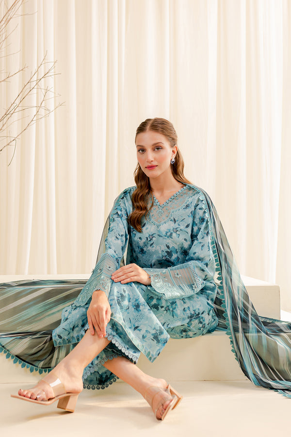 Farasha | Printed Essentials | AQUA BERYL - House Of Anaya