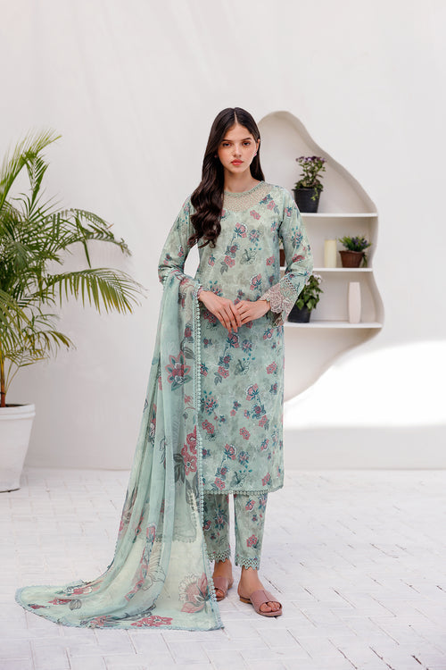 Farasha | Printed Essentials | MINT BREEZE - House Of Anaya