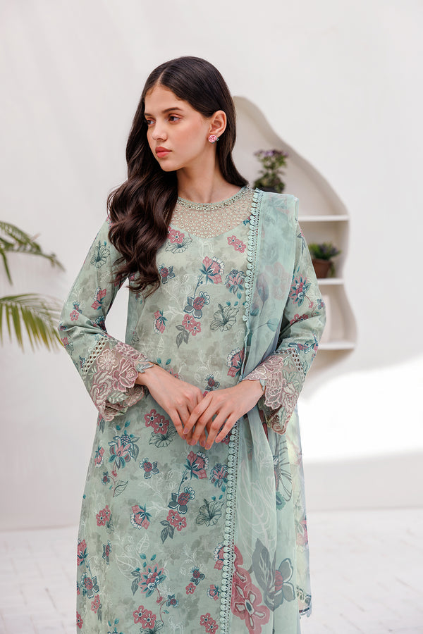 Farasha | Printed Essentials | MINT BREEZE - House Of Anaya