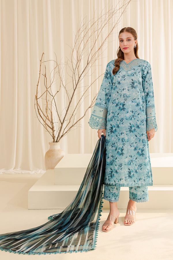 Farasha | Printed Essentials | AQUA BERYL - House Of Anaya