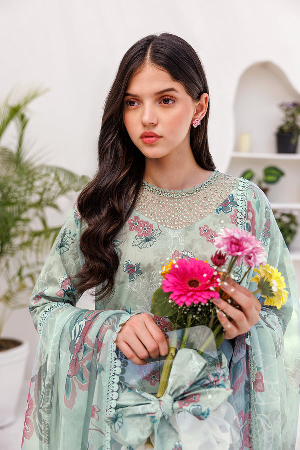 Farasha | Printed Essentials | MINT BREEZE - House Of Anaya