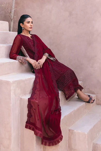 Azure | Embroidered Ensembles 3 Pcs | Fire Lily - House Of Anaya
