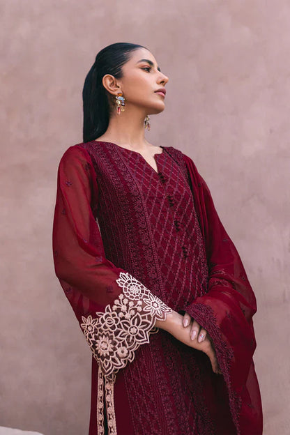 Azure | Embroidered Ensembles 3 Pcs | Fire Lily - House Of Anaya