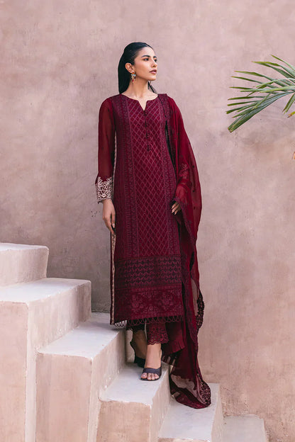 Azure | Embroidered Ensembles 3 Pcs | Fire Lily - House Of Anaya