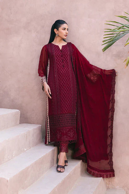 Azure | Embroidered Ensembles 3 Pcs | Fire Lily - House Of Anaya