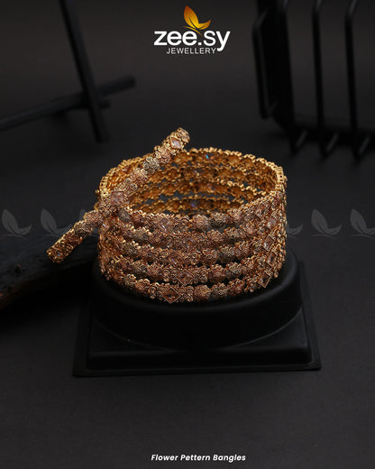 Flower Pettern Bangles - Libasekhas