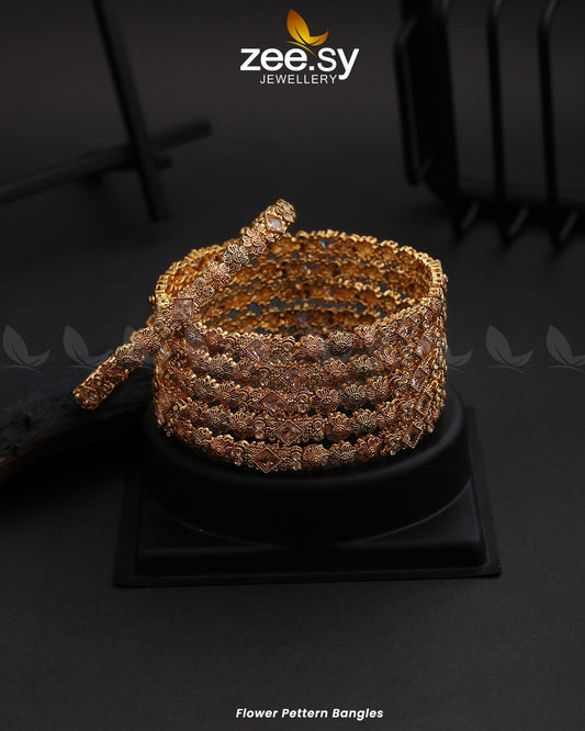 Flower Pettern Bangles - Libasekhas
