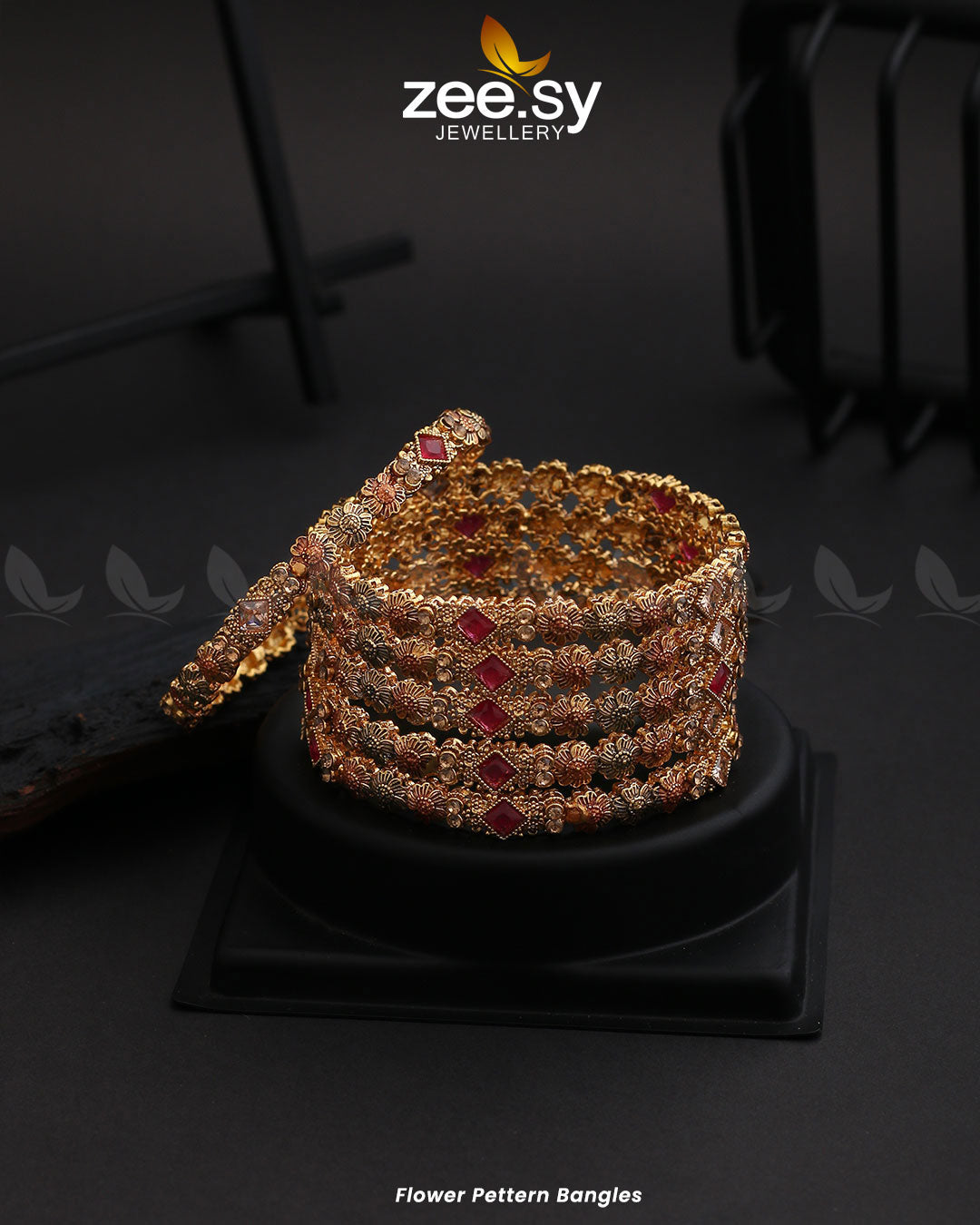 Flower Pettern Bangles - Libasekhas